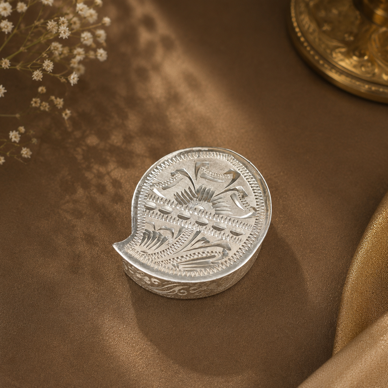 Paisley Pattern Treasure Silver Box