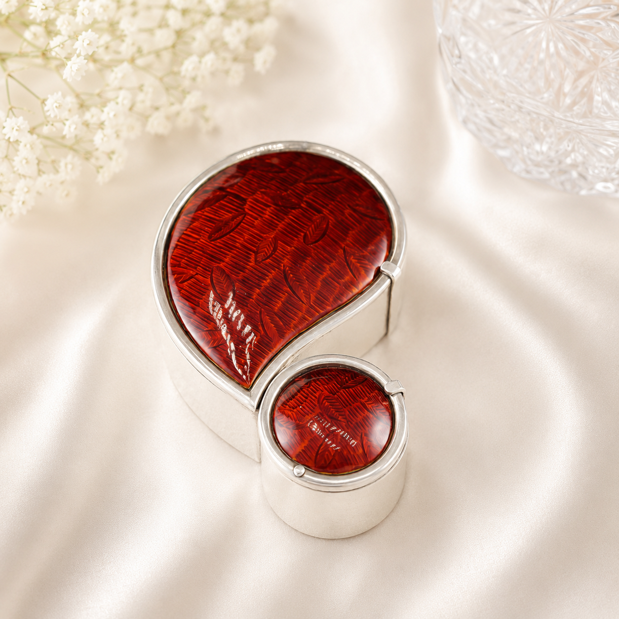 Crimson Leaf Silver Box