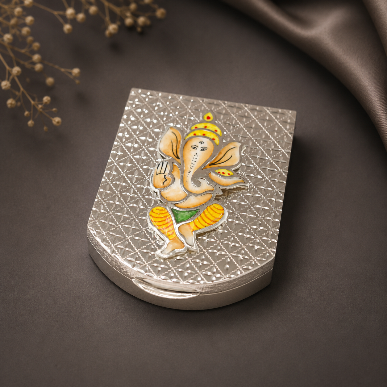 Traditional Ganesha Silver Box