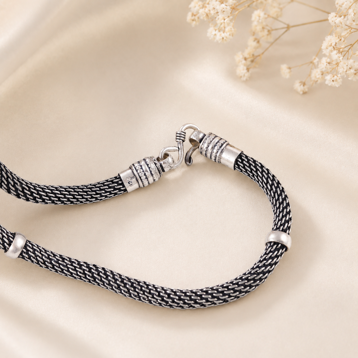 Sterling Rope Mesh Silver Chain For Him