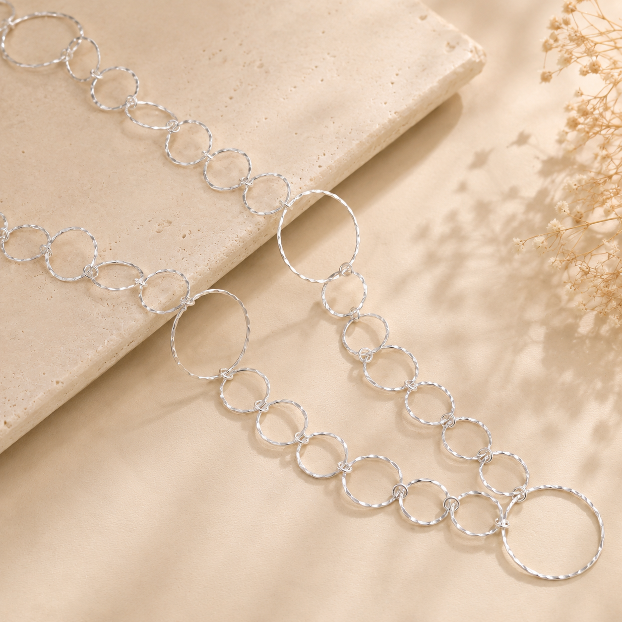 Rhea Elegant Loop Silver Necklace