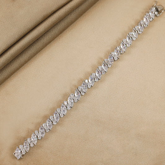 Manya Glorious Swarovski Zirconia Silver Bracelet