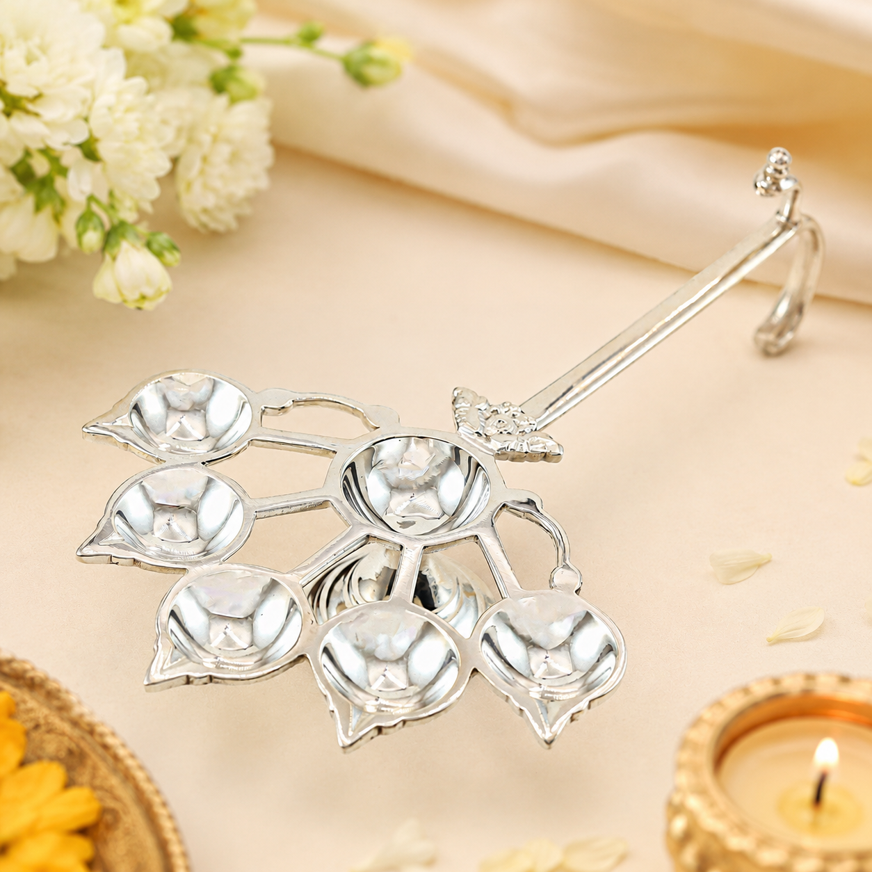 Classy Pancharati Silver Jyot