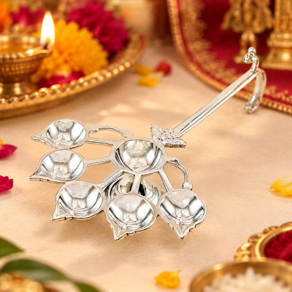 Classy Pancharati Silver Jyot