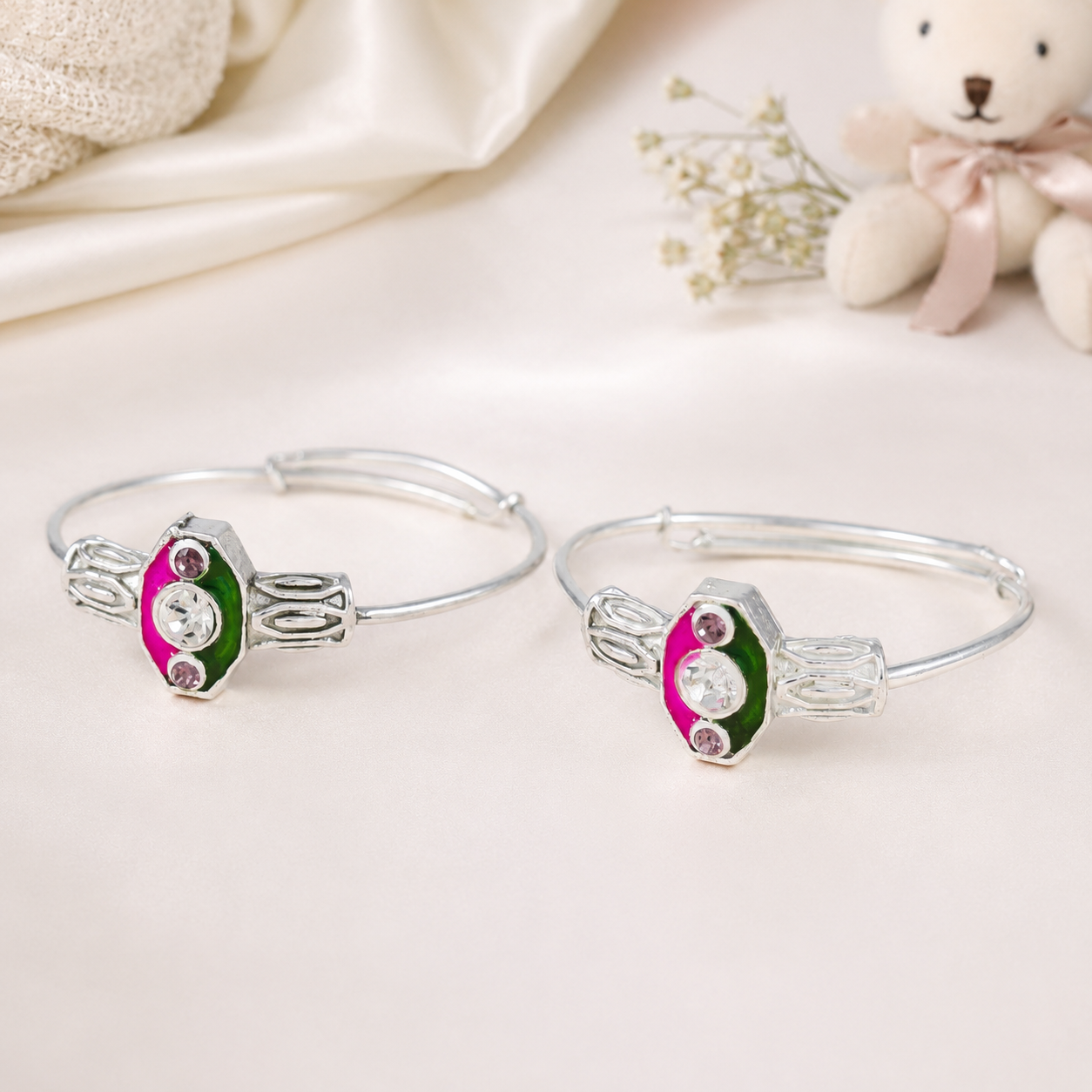 Amelia Silver Baby Bangles