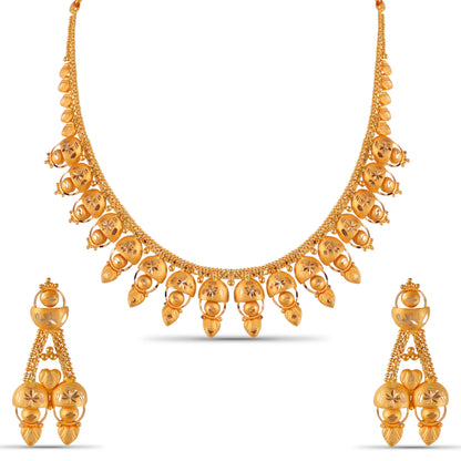 Purvi Modern Gold Necklace Set