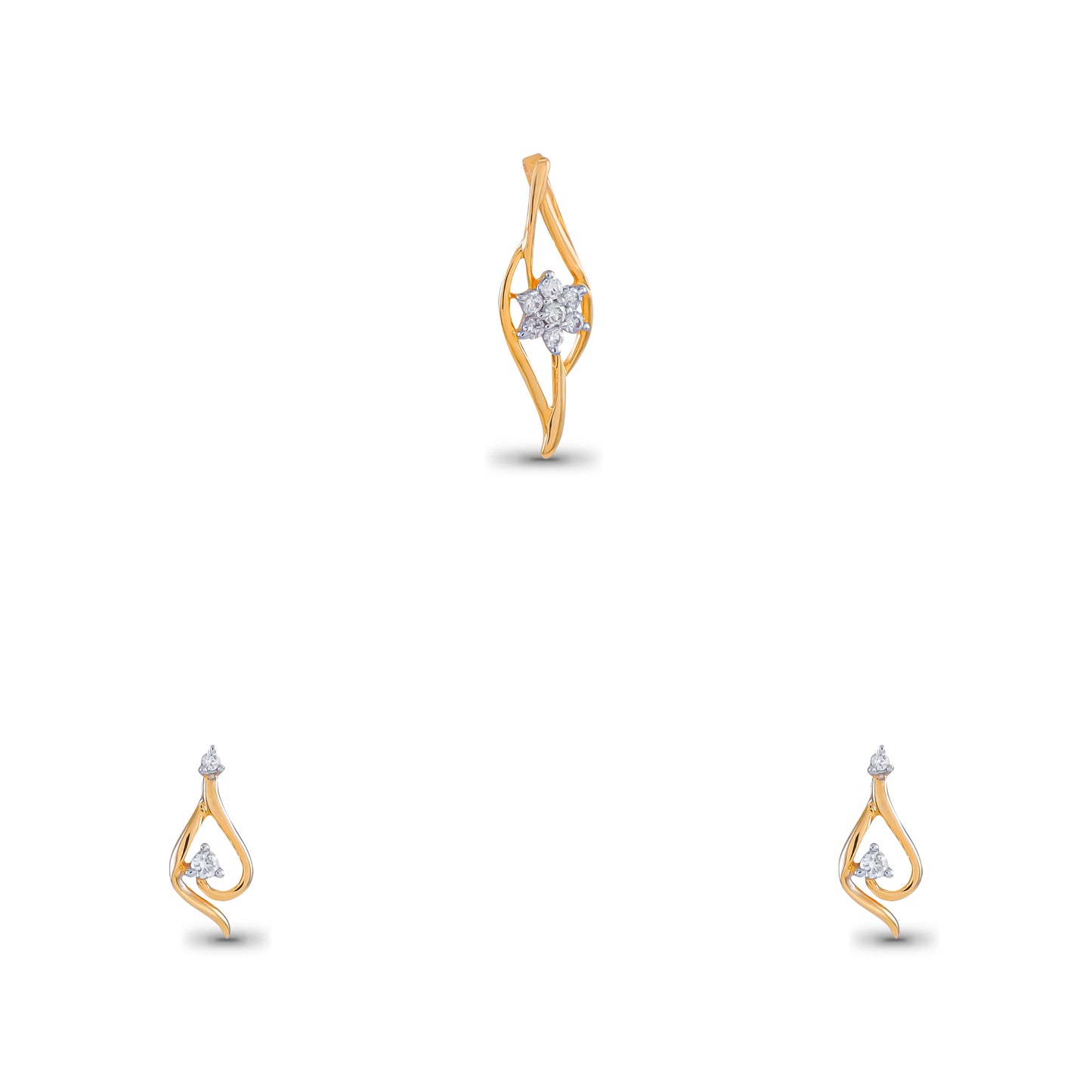 Fiza Sensational Diamond Pendant Earrings Set