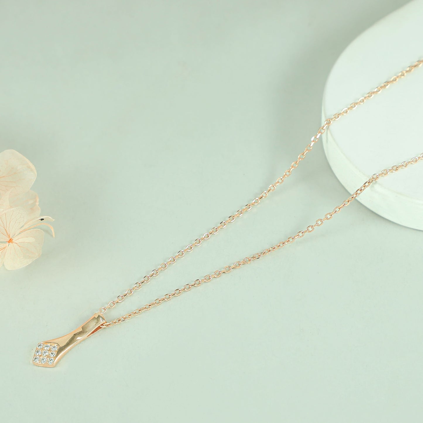 Minimal Shimmer Silver Pendant
