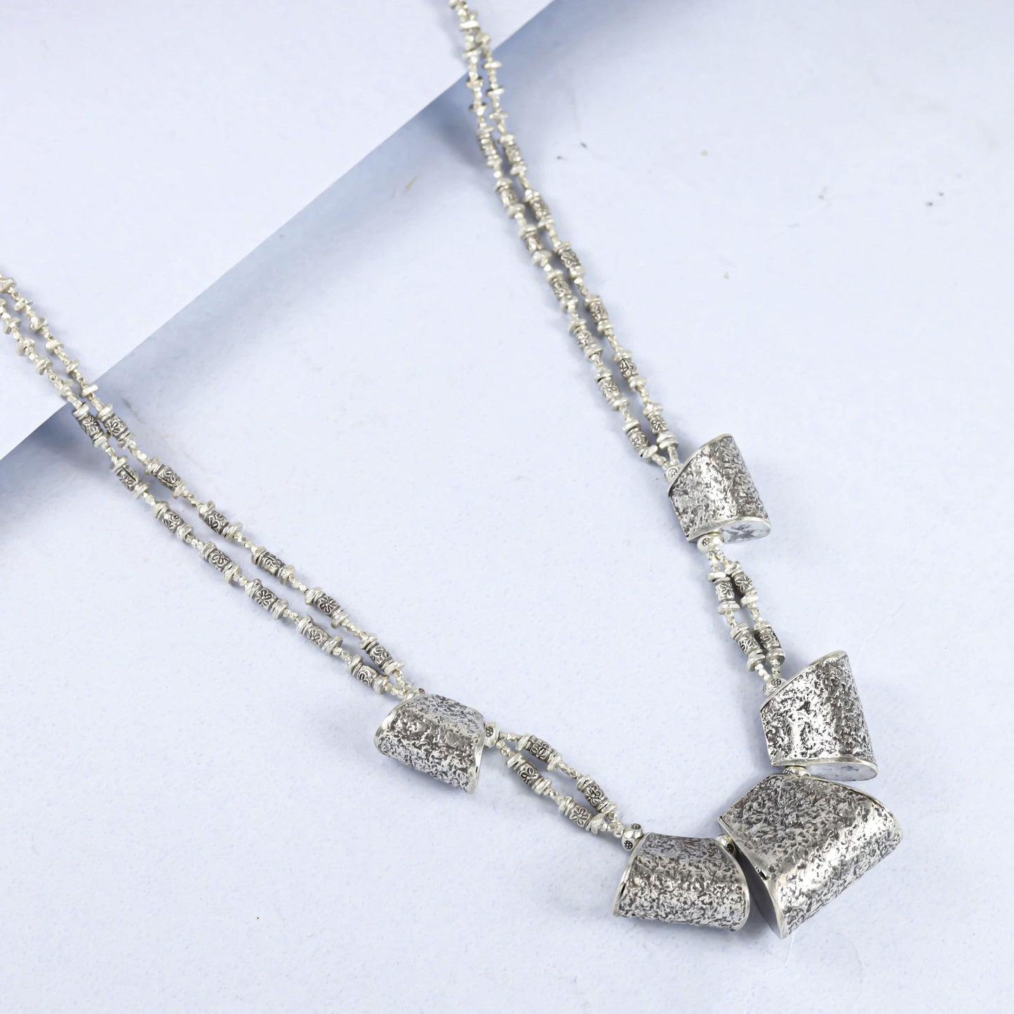 Saanvi Elegance Dual layered Silver Necklace