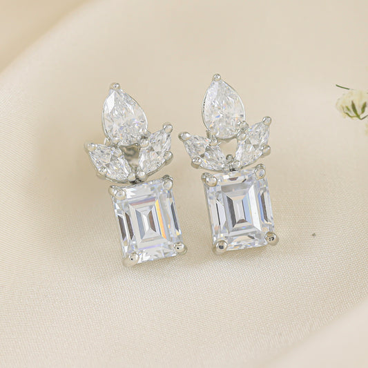 Elegant Silver Earrings with Swarovski Zirconia