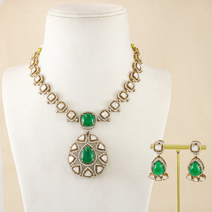 Yuvika Victorian Silver Necklace Set