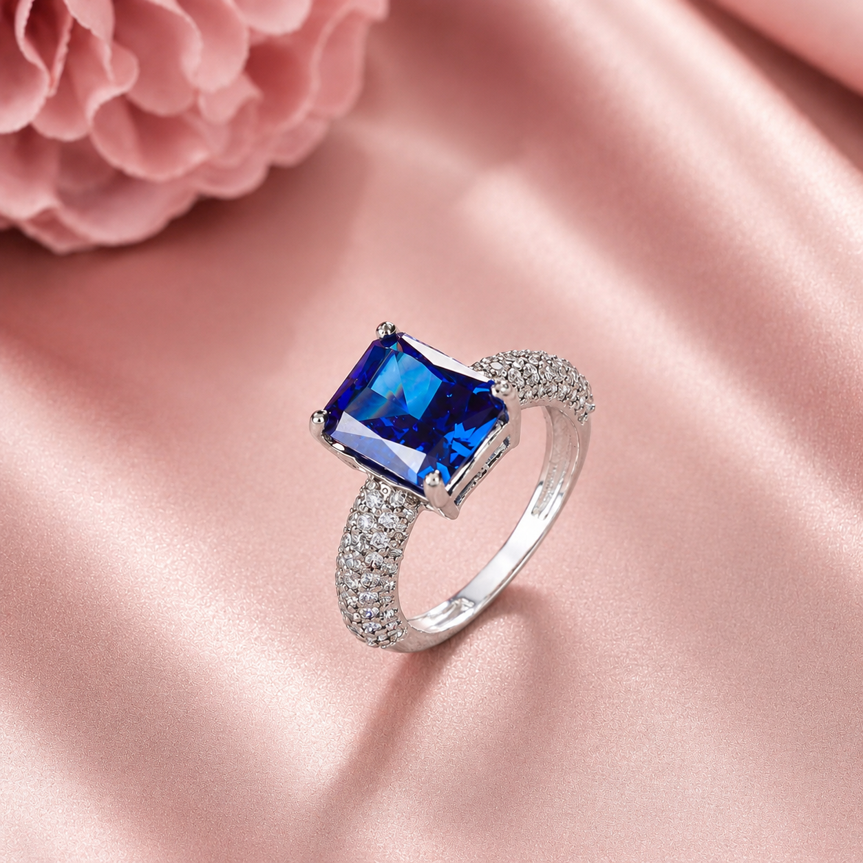 Meera Blue Cut Gemstone Ring