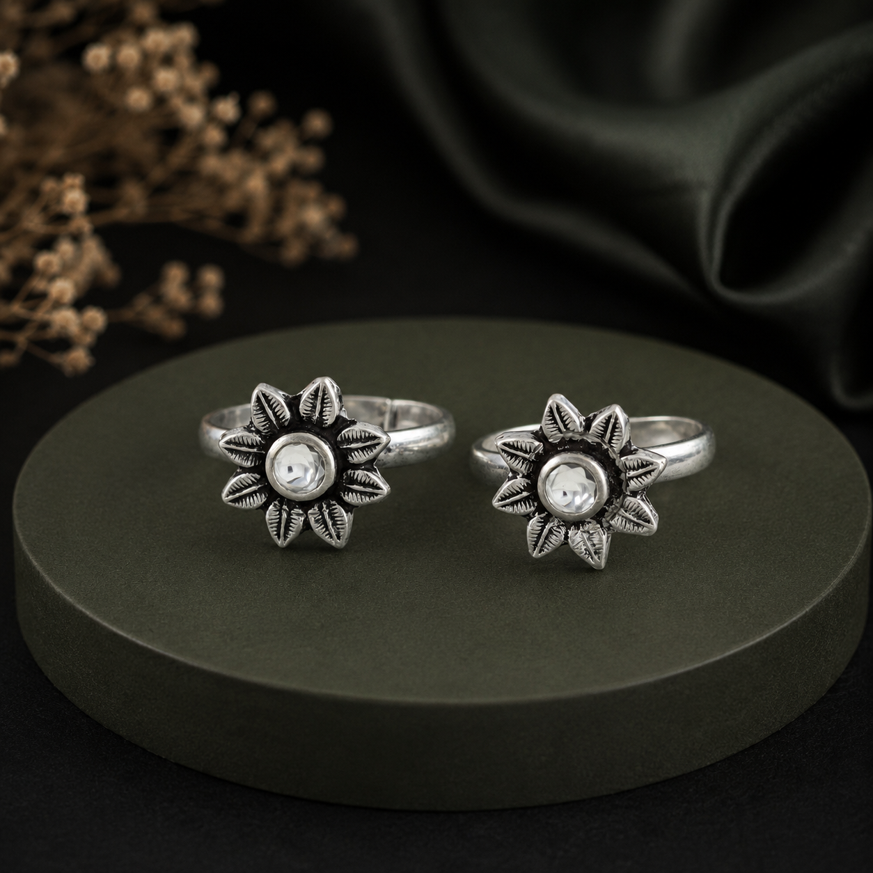 Moon Pearl SilverToe Rings
