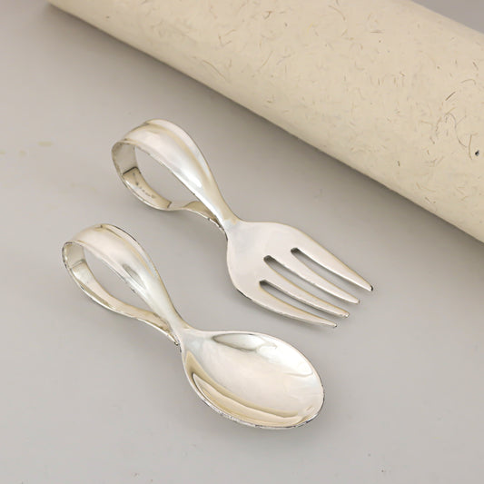Classic Baby Silver Spoon- Fork Set