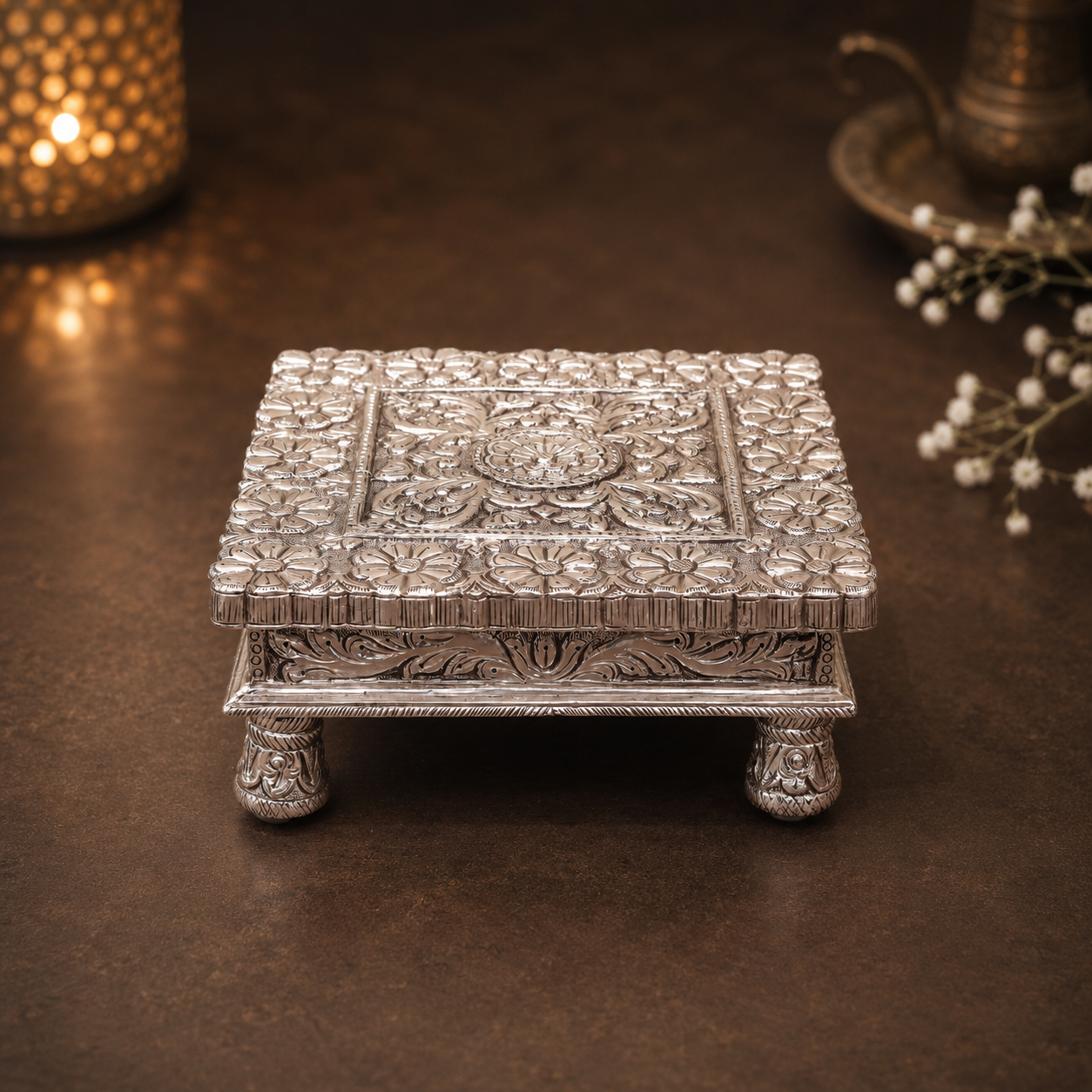 Unique Silver Chowki