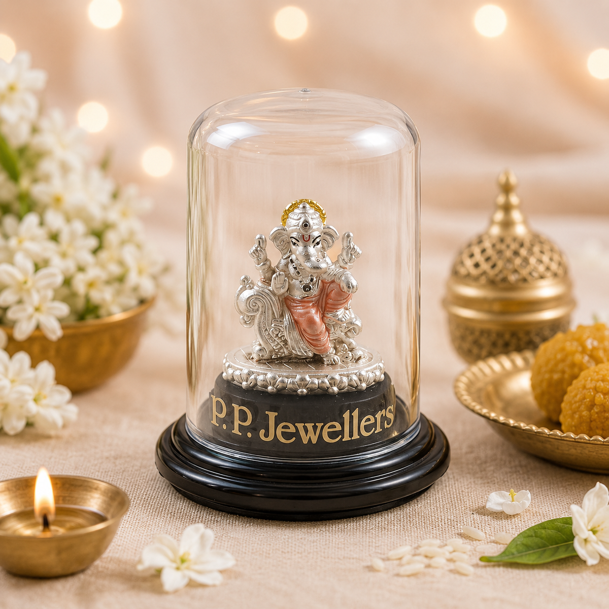 Rajsinghasan Silver Ganesh Idol