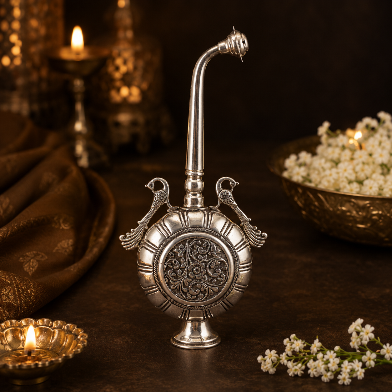 Ishrika Antique Silver GulabDaani