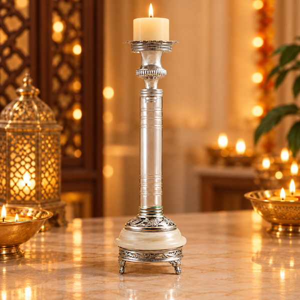 Bhaavika Fancy Silver Candle Stand