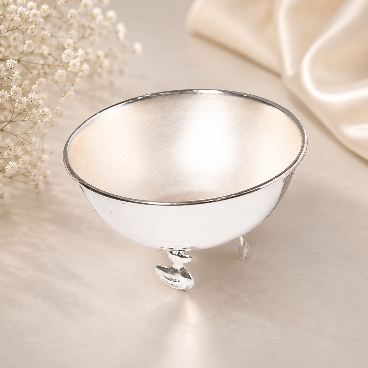Fancy Silver Bowl For Baby