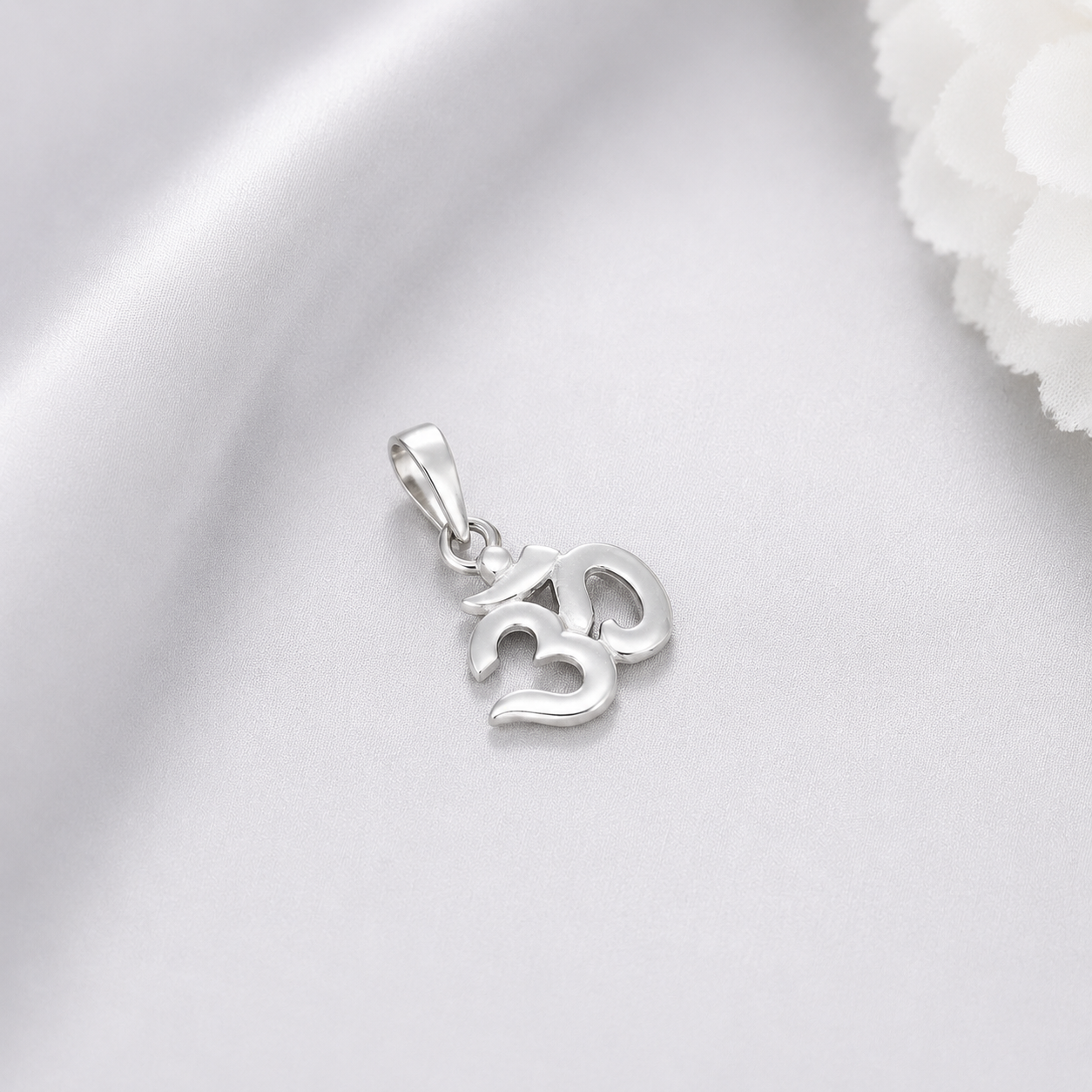 Om Peace Silver Charm Pendant
