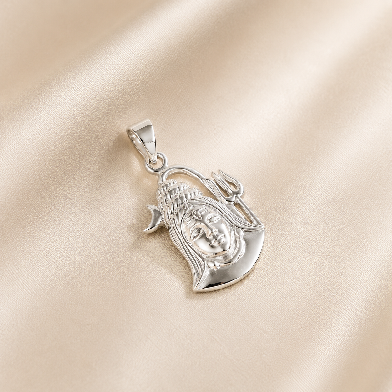 Divine Shiva Face Silver Pendant For Him