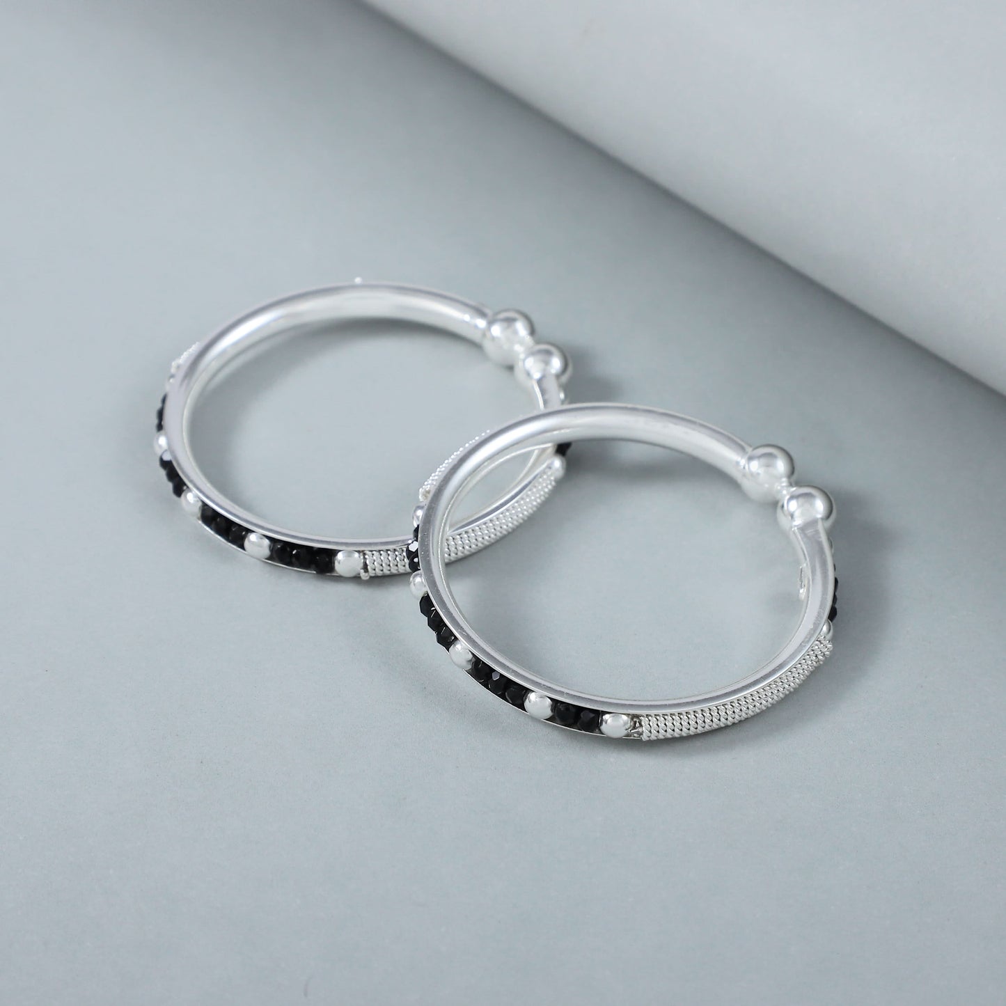 Pari Pearl Baby Silver Nazariya Bangles