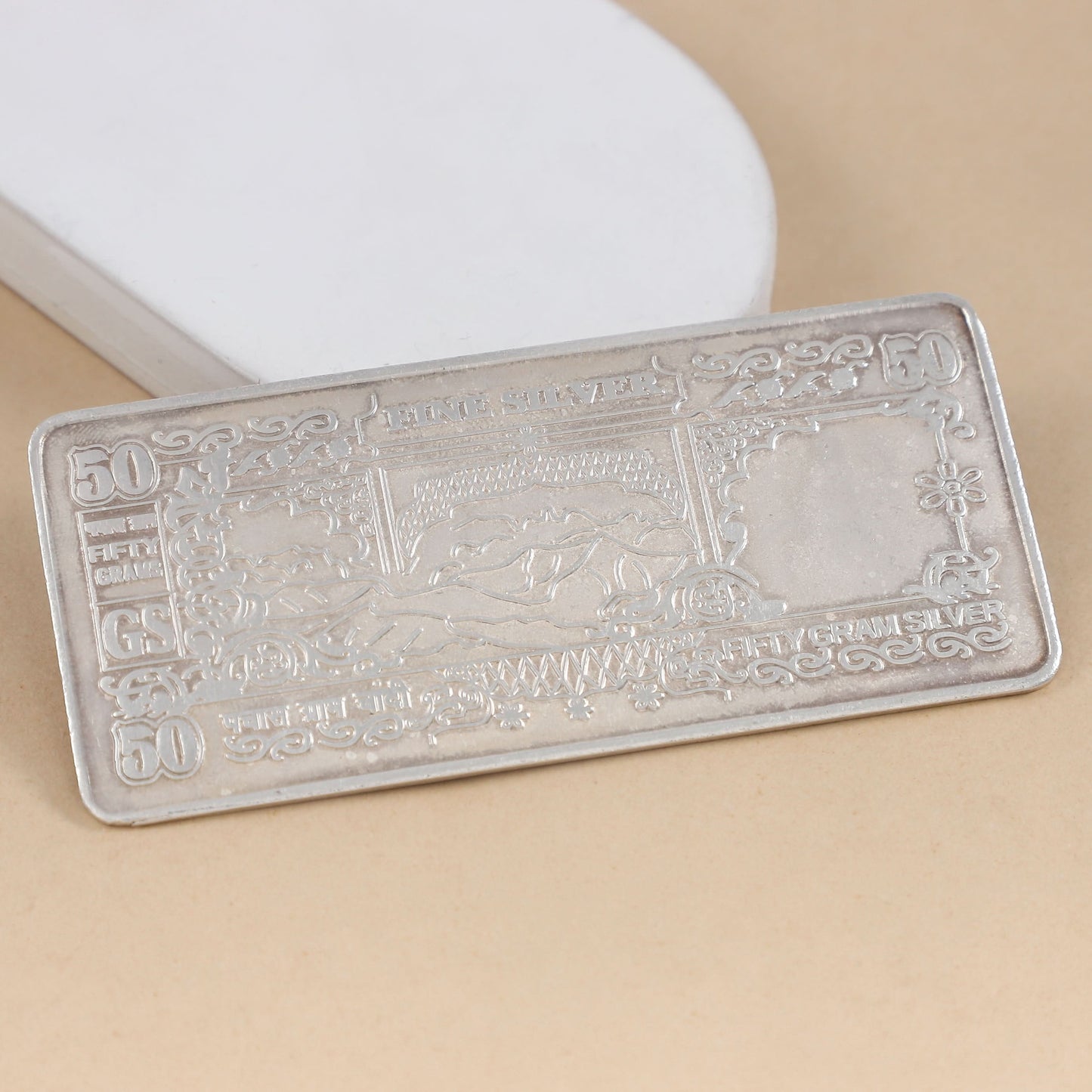 Pleasing 50GM Lakshmi-Ganesh Silver Coin