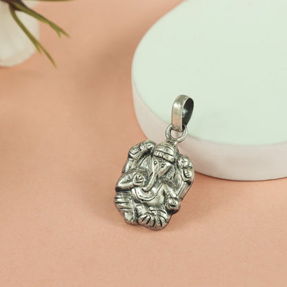 Pleasing Vinayaka Silver Pendant