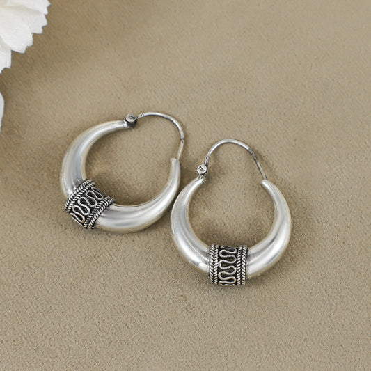 Abhya Classy Silver Earrings