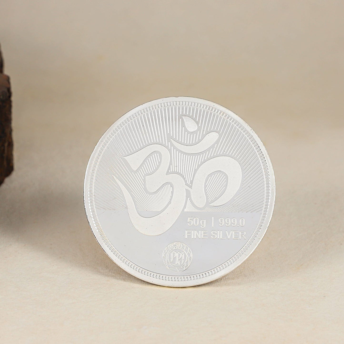 Shubh Labh Coin-Auspicious silver coin with vibrant Lakshmi-Ganesh design