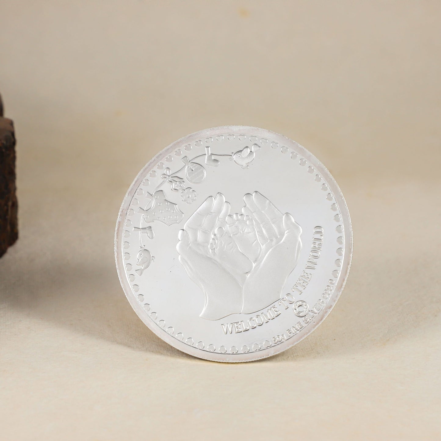 Nanhe Kadam Silver Coin-Cherished keepsake for newborns