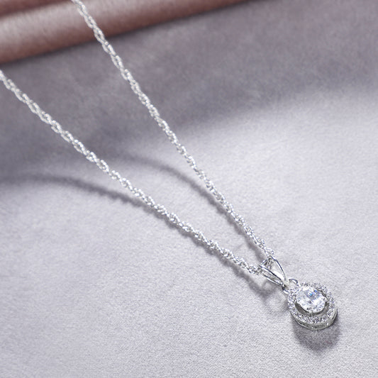 Divya Swarovski Pendant With Silver Chain