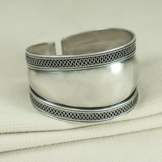 Ekta Imposing Silver Cuff Bracelet
