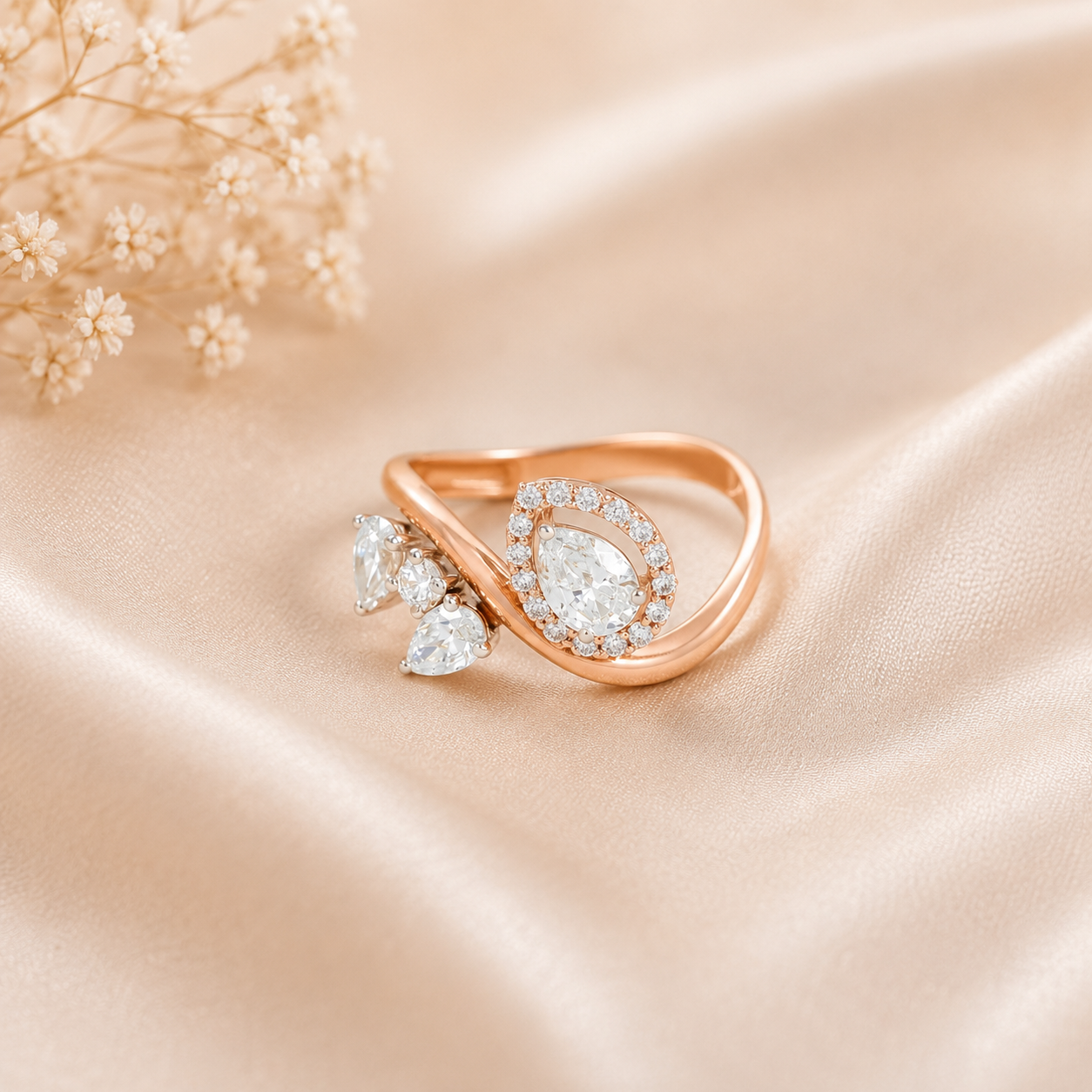 Pihu Swirl Design Diamond Ring