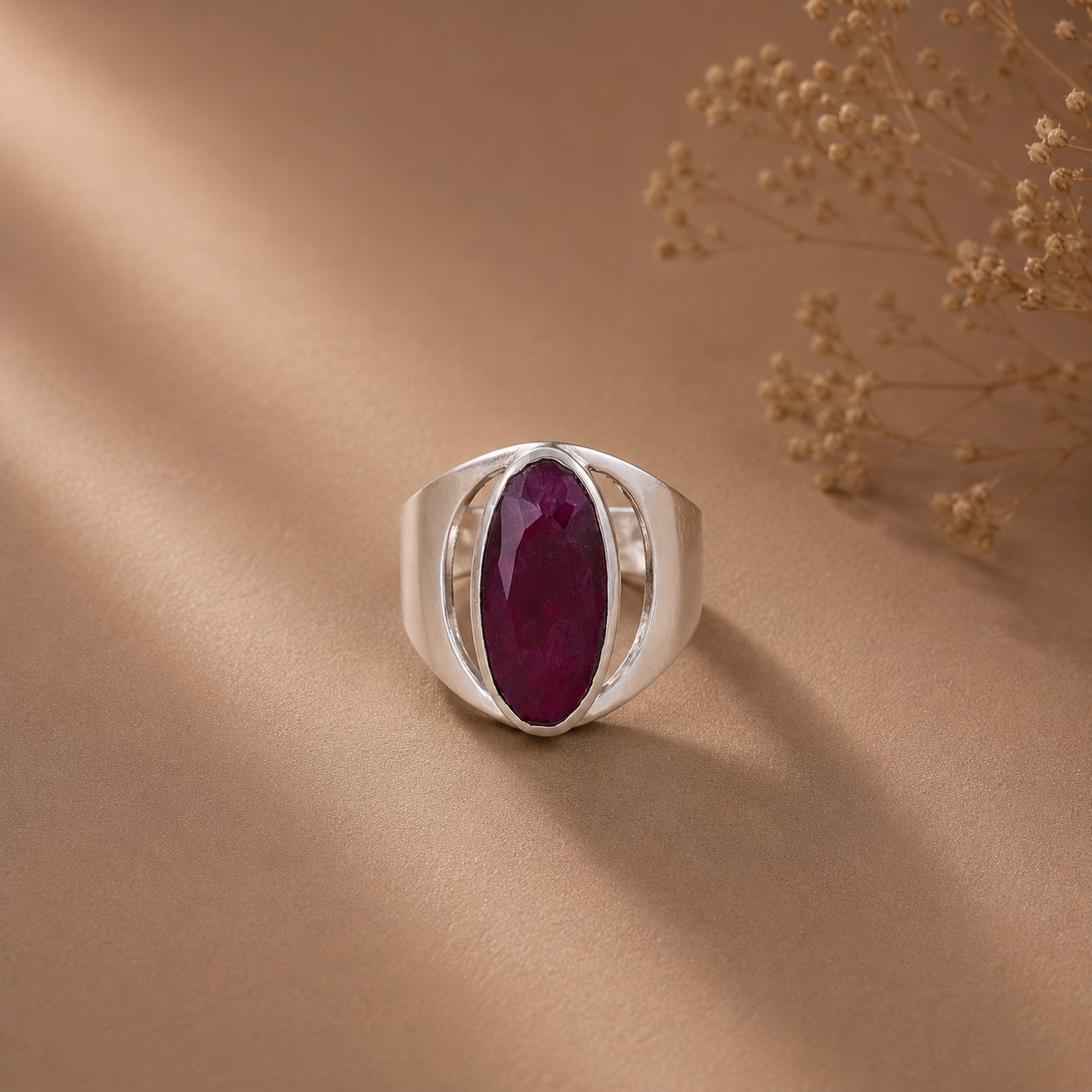 Kiaan Sleek Gemstone Silver Ring For Him