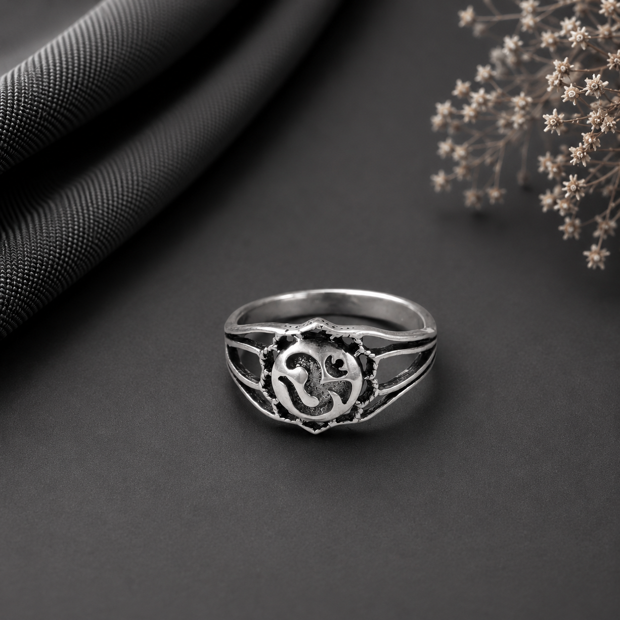 Chhaya Om Blessing Silver Ring