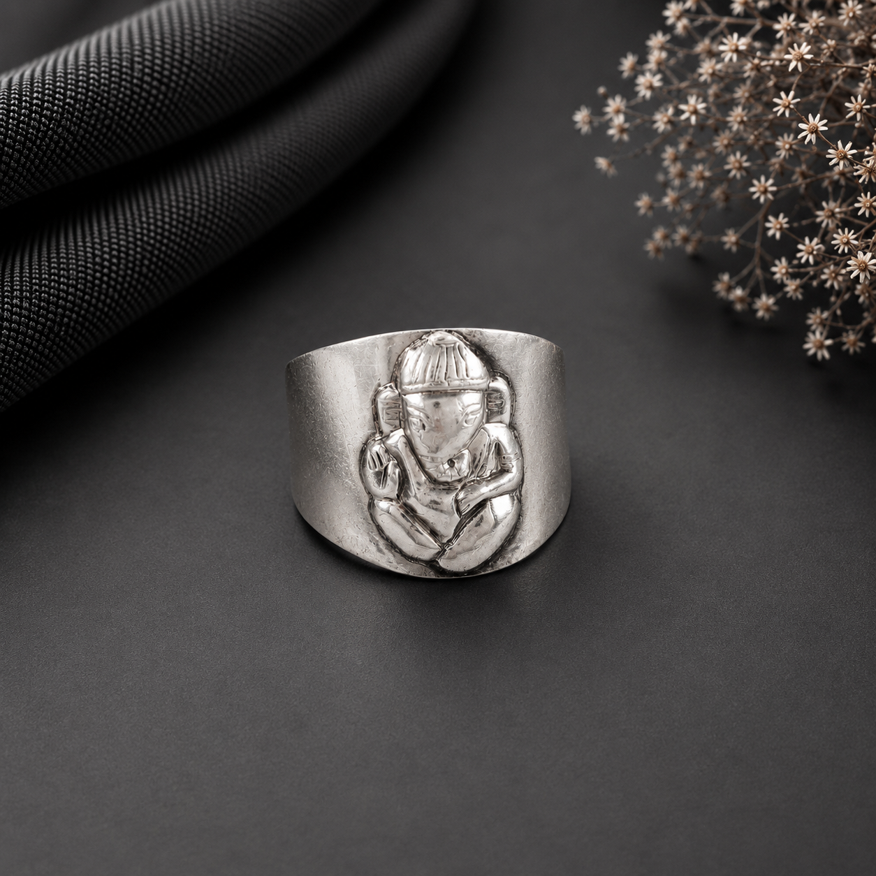 Eshani Divine Ganesh Silver Ring
