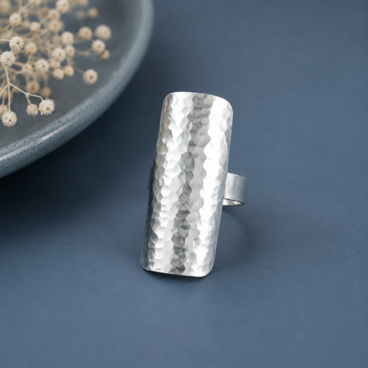 Mishti Sleek Metallic Finish Silver Ring