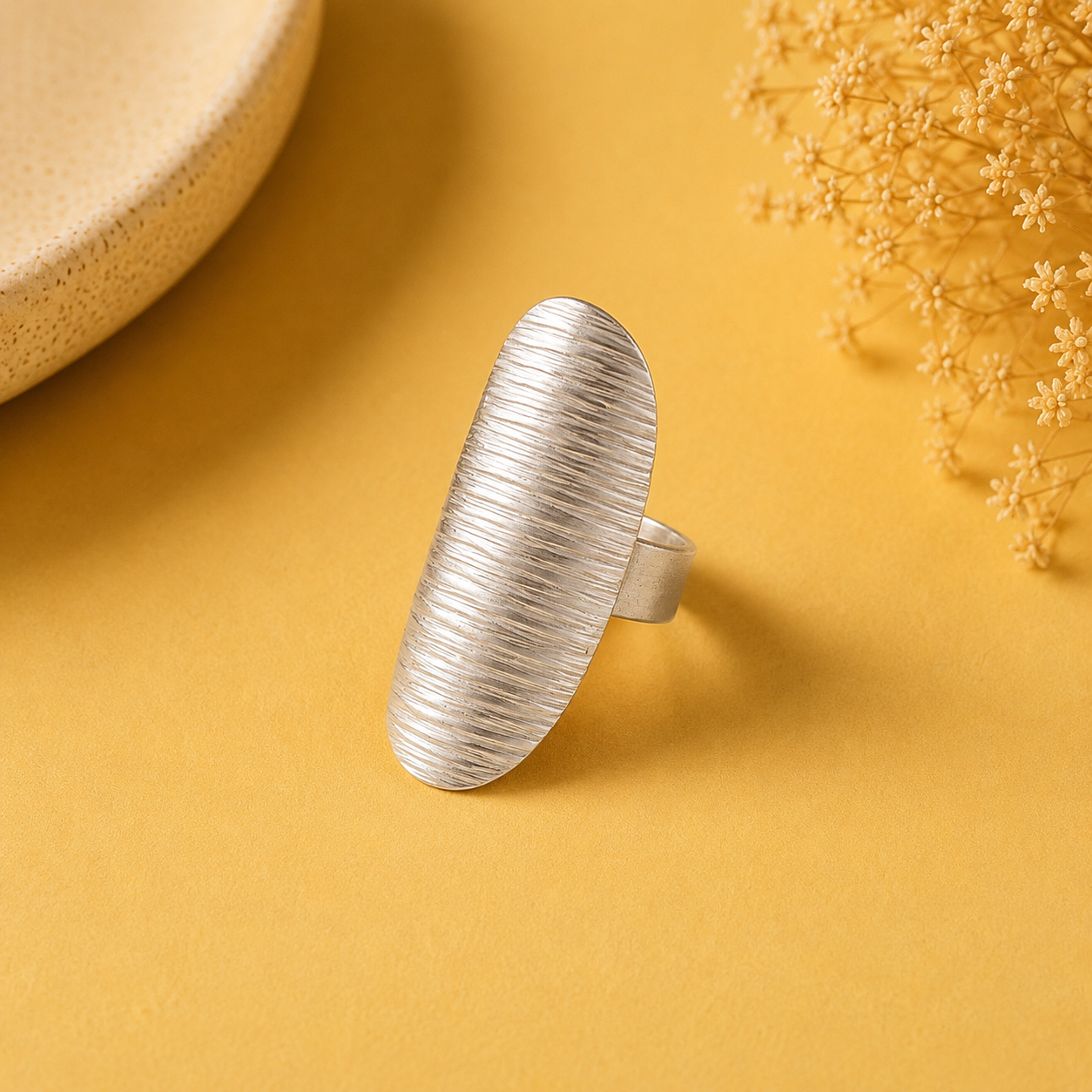 Uditi Curve Silver Ring