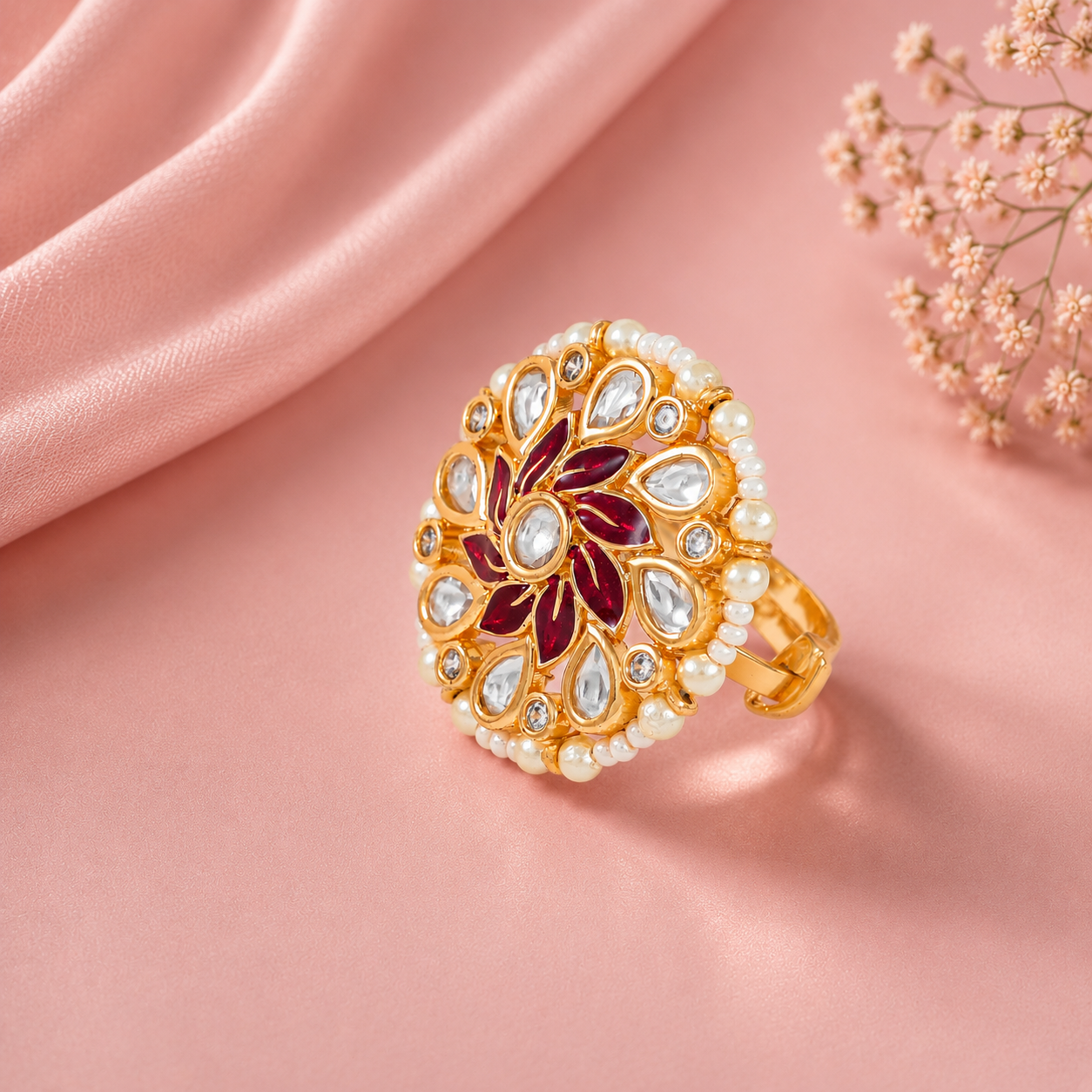 Aarohi Kundan Bloom Ring
