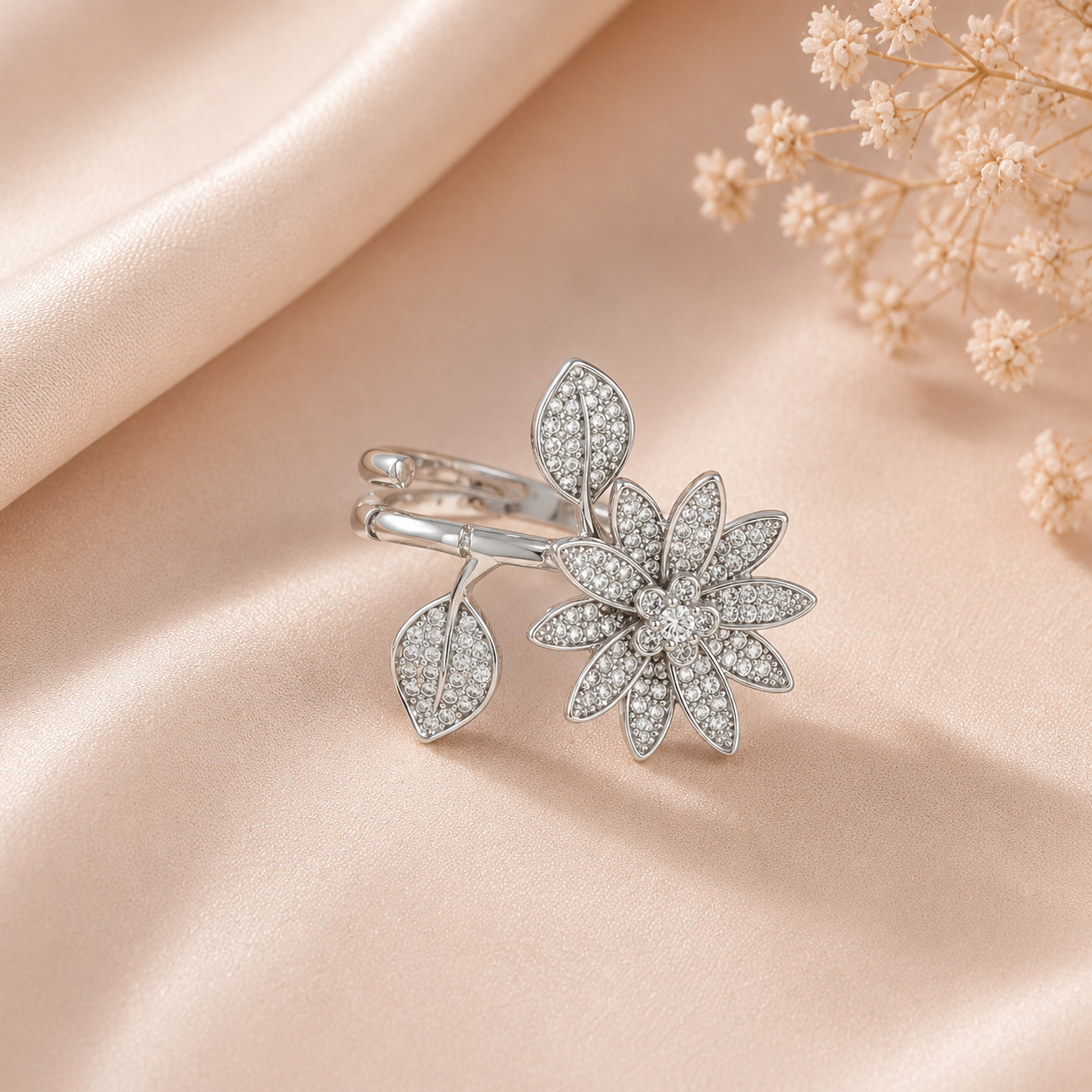Riva Blooming Crystal Silver Ring