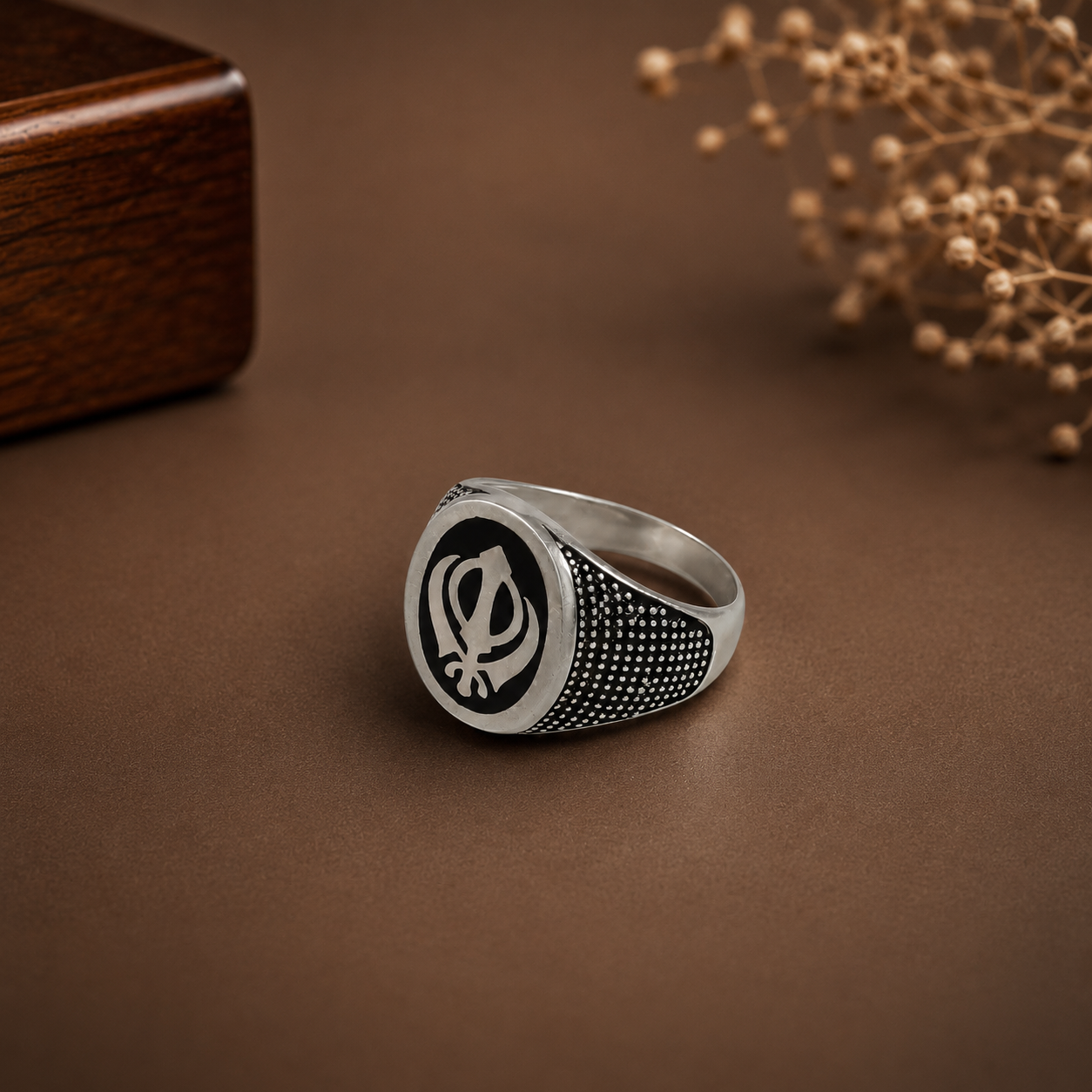 Advik Divine Khanda Silver Ring For Him