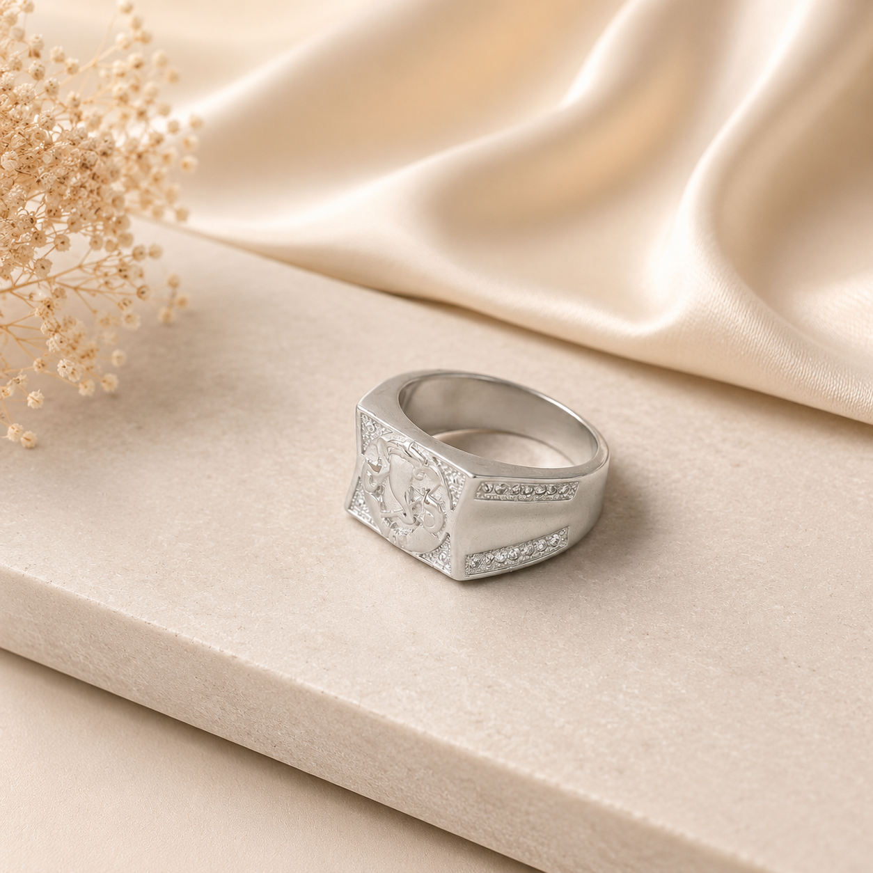 Anant Ganesh Silver Ring for Him