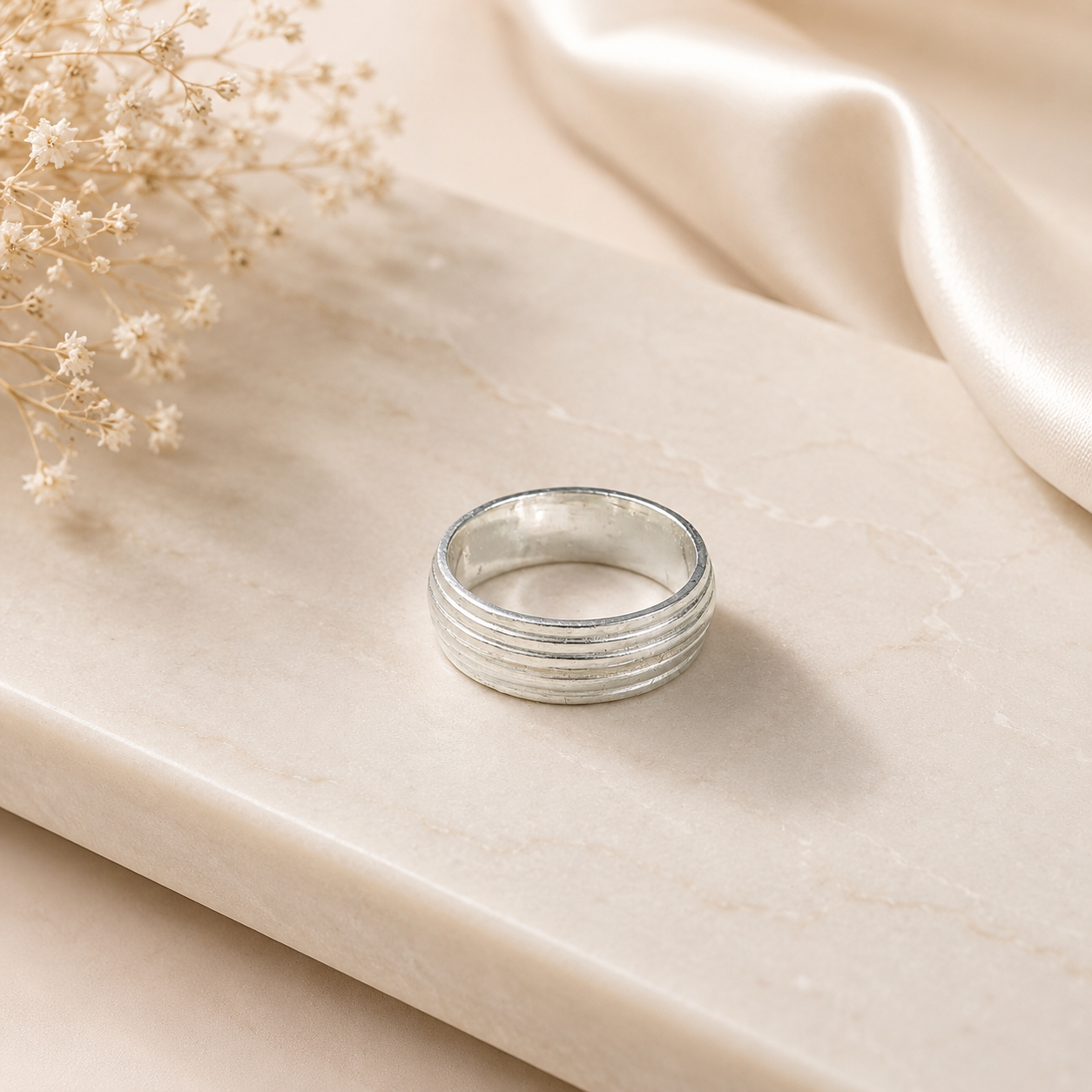Aaryan Masculine Style Silver Band For Him