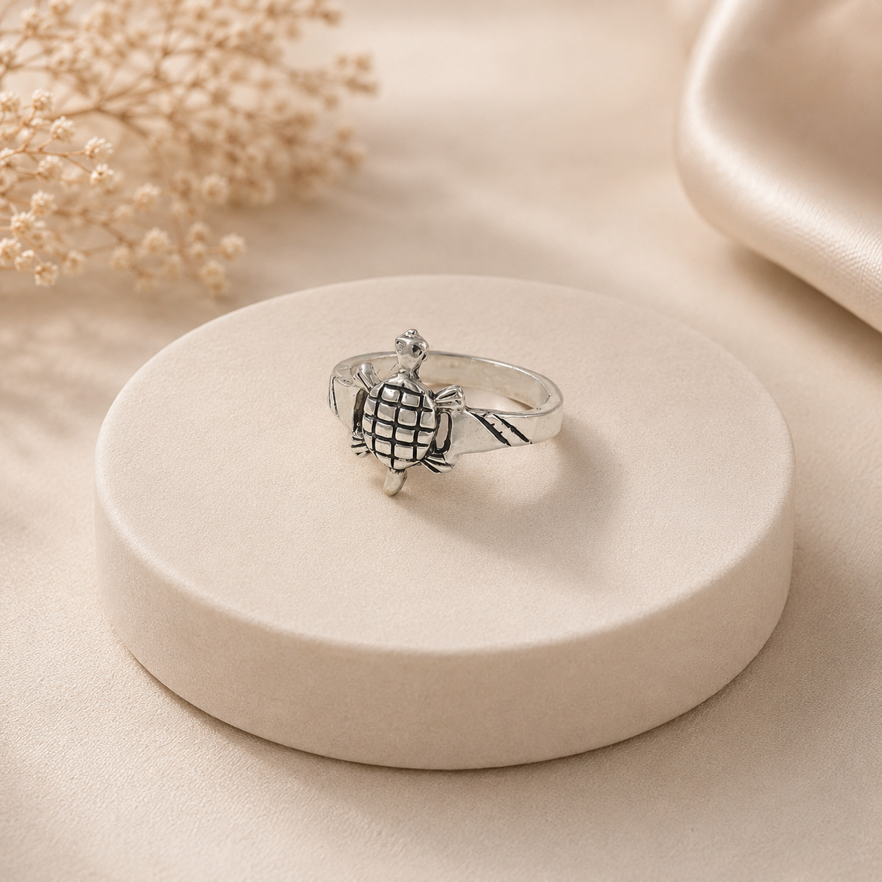 Karan Tiny Turtle Silver Ring For Him