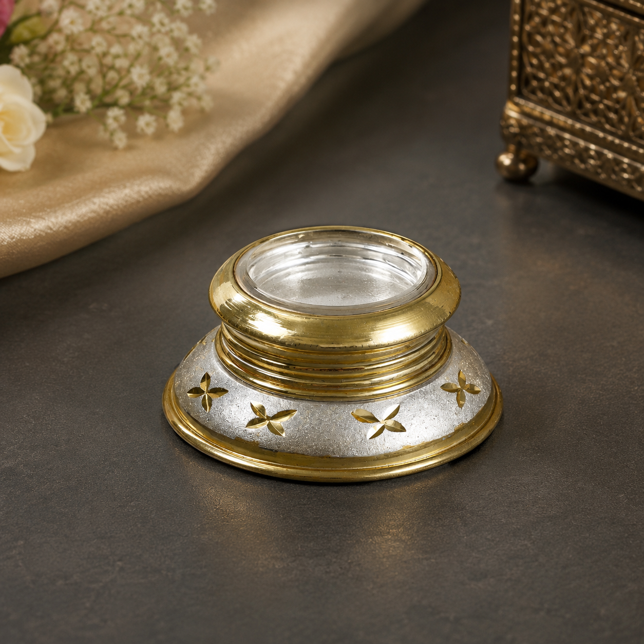 Premium Floral Silver Box