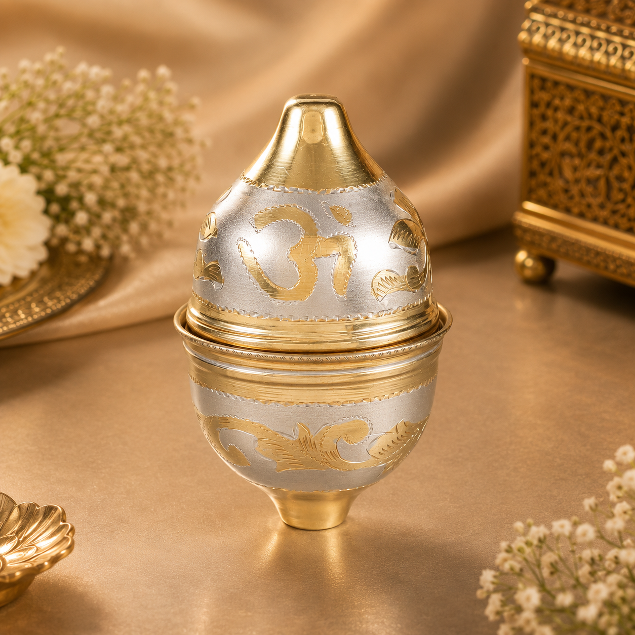Divine Om Silver Nariyal