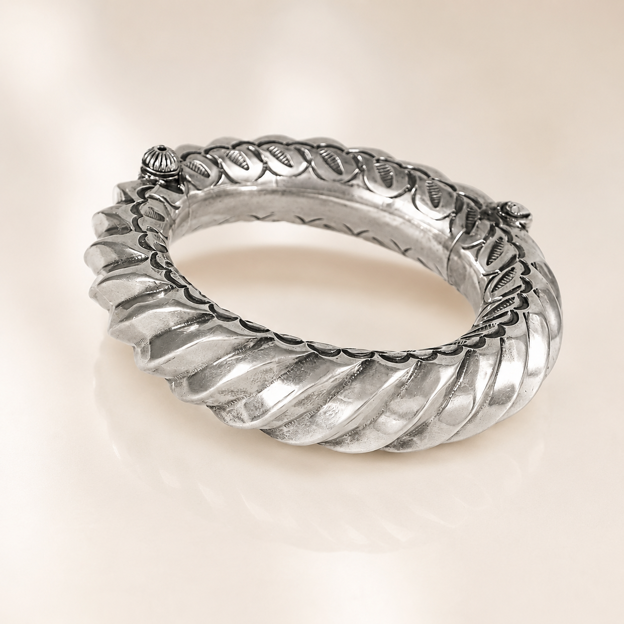 Nitya Twisted Rope Silver Bangle
