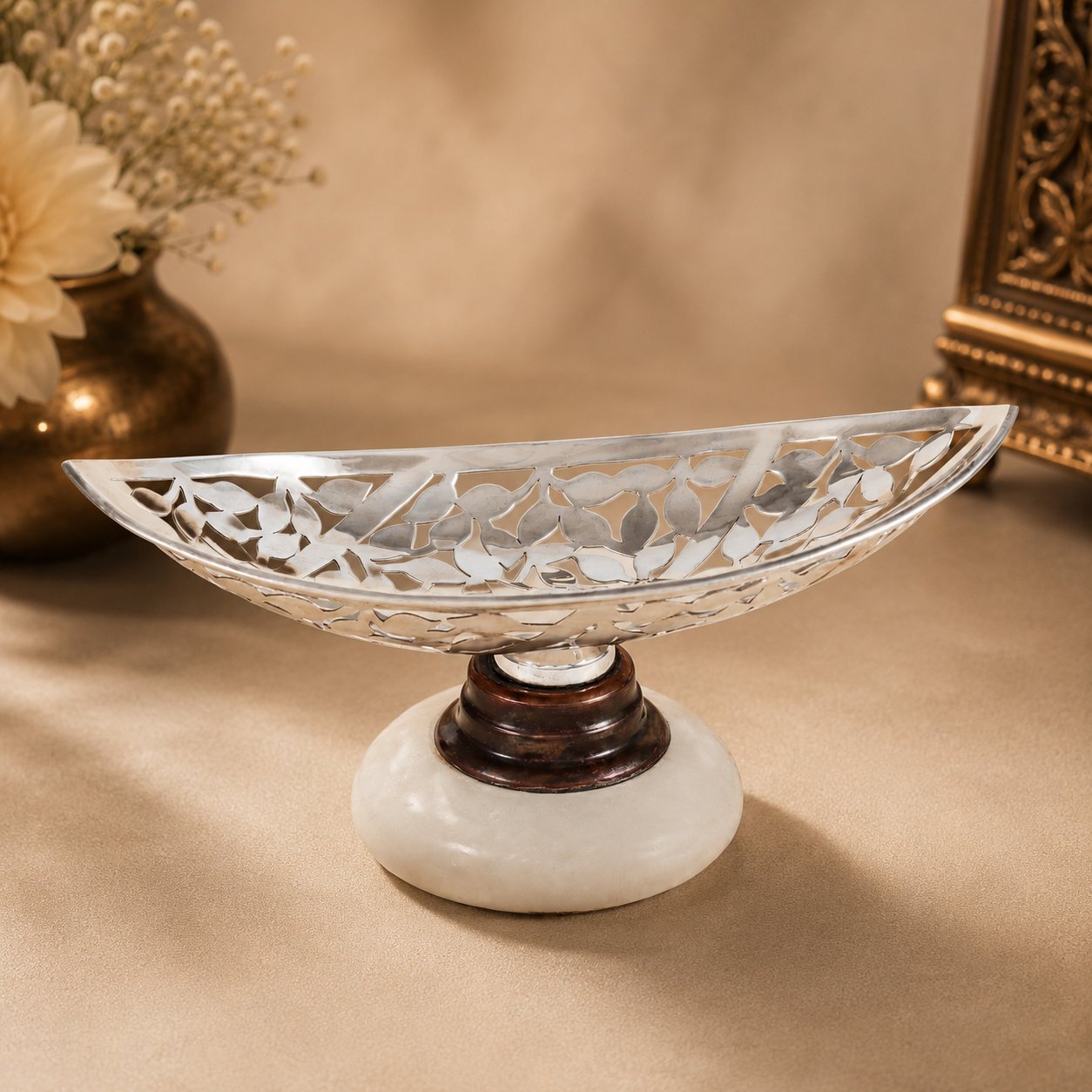 Leaf Cut Silver Bowl