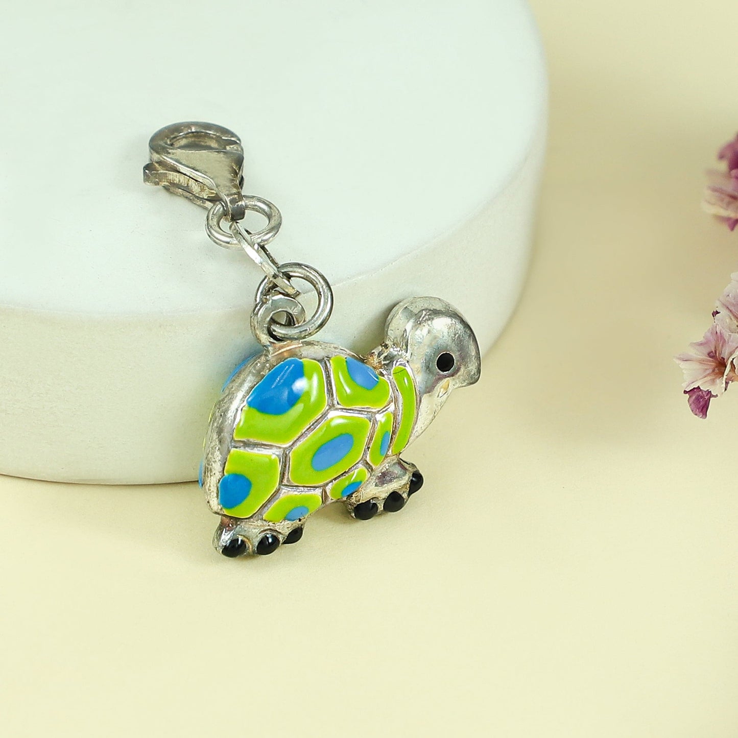 Tortoise Silver Pendant For Baby